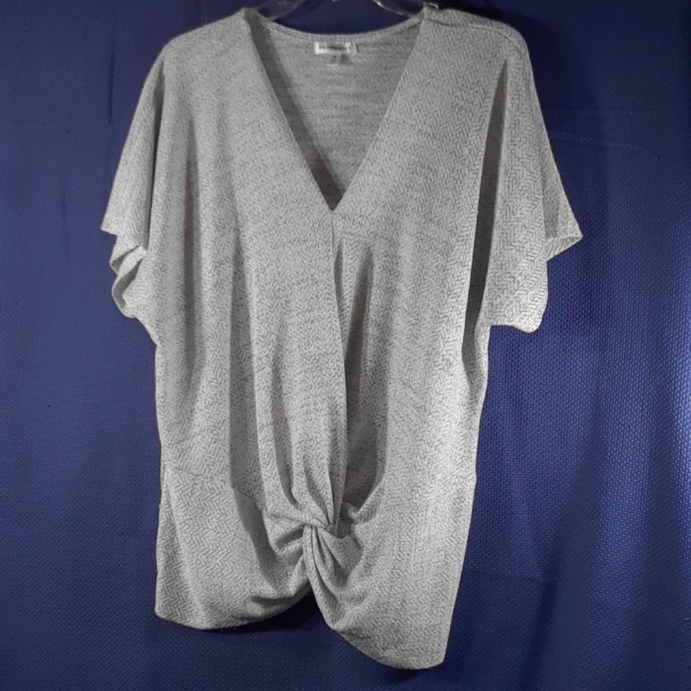 Roommates grey/silver knit top 1X